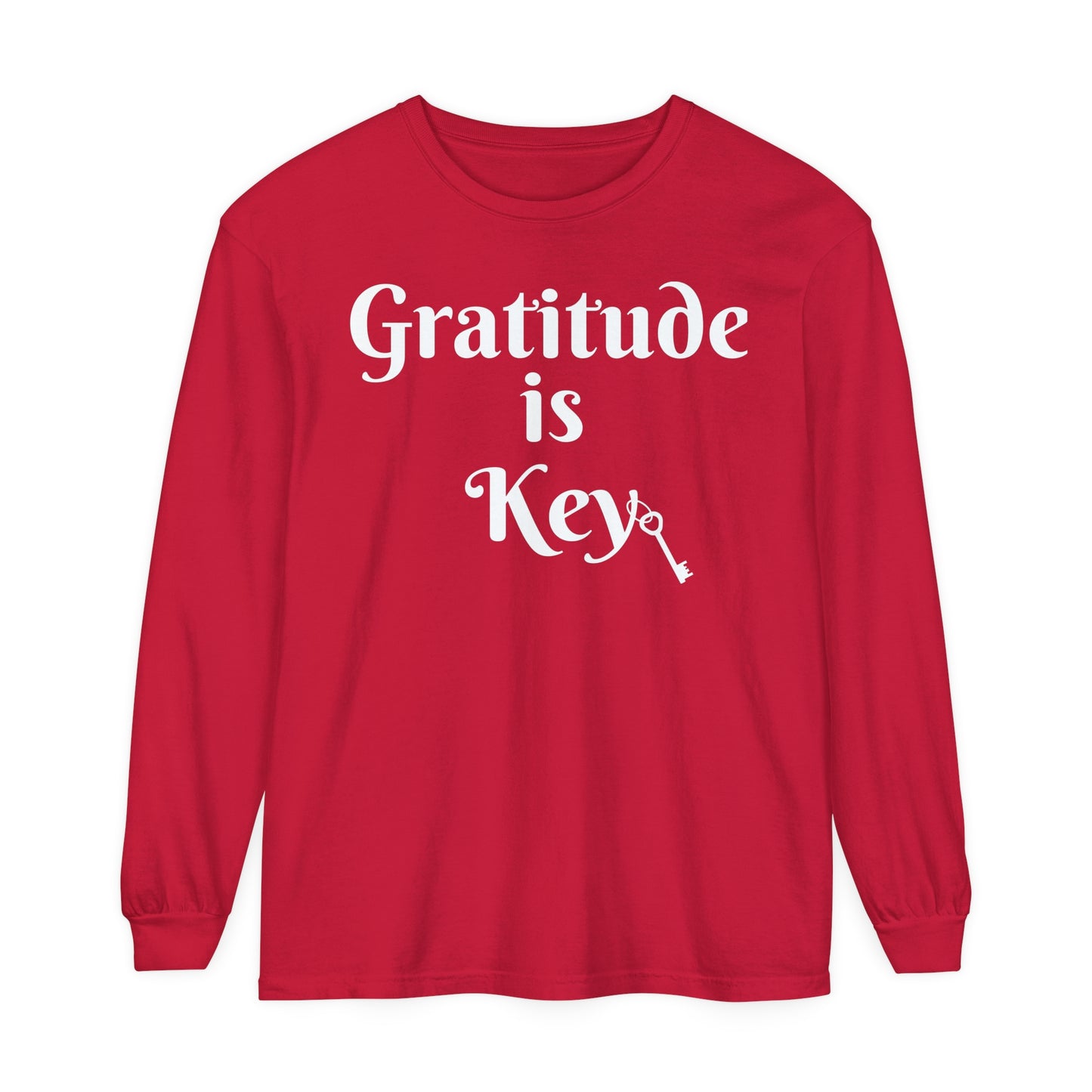 GRATITUDE IS KEY LONG SLEEVE T- SHIRT