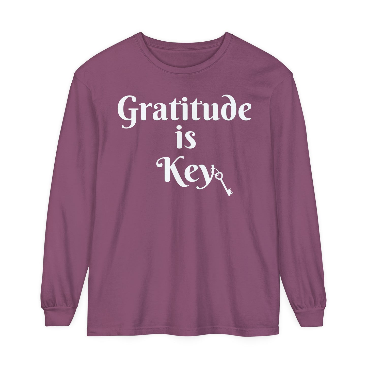 GRATITUDE IS KEY LONG SLEEVE T- SHIRT