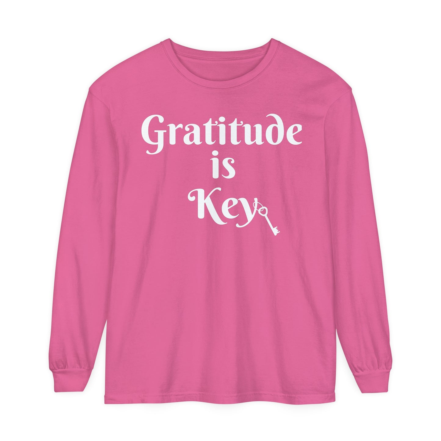 GRATITUDE IS KEY LONG SLEEVE T- SHIRT