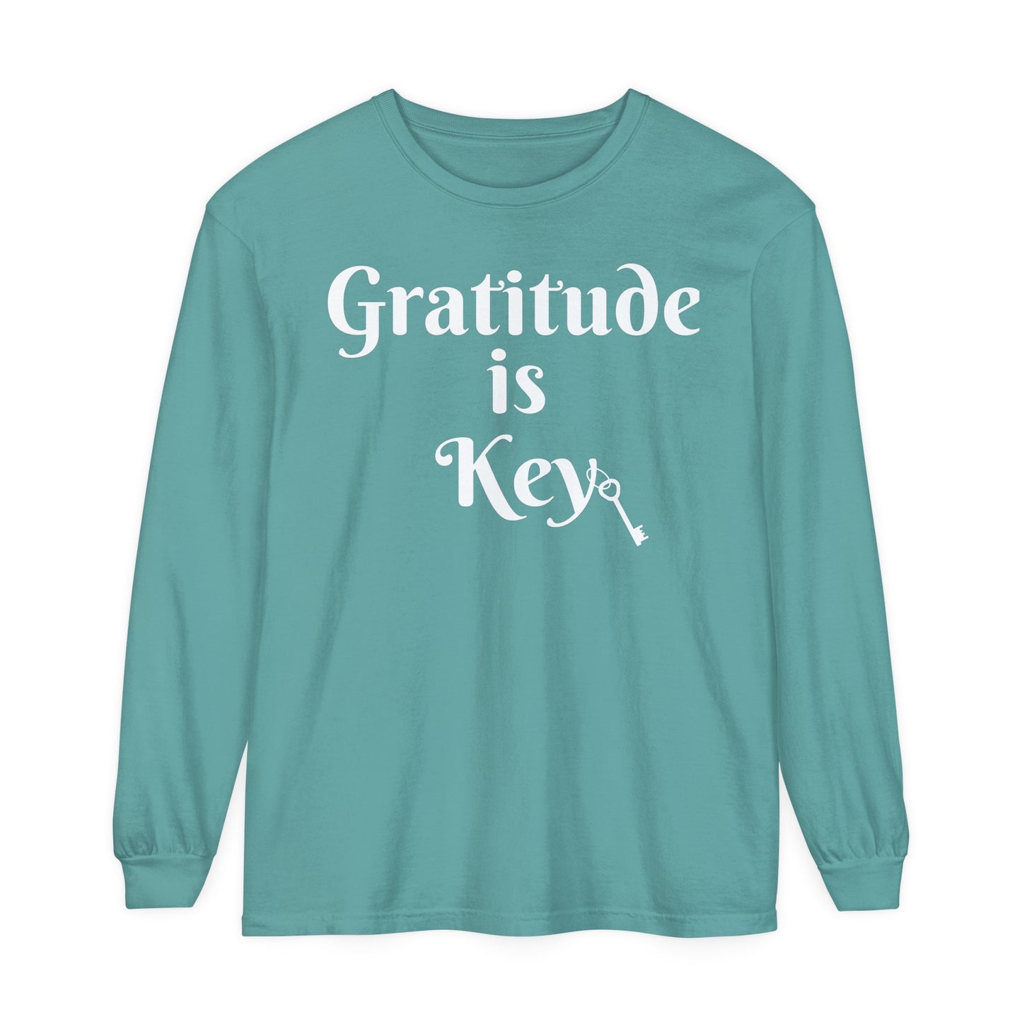 GRATITUDE IS KEY LONG SLEEVE T- SHIRT