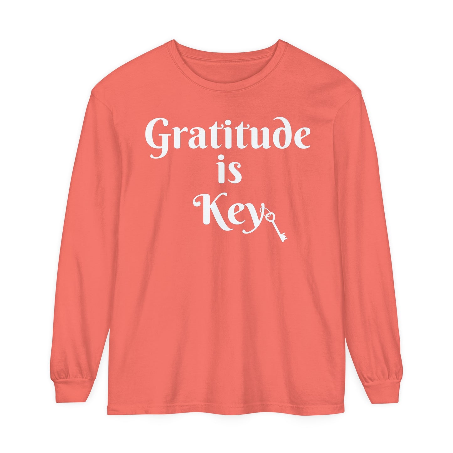 GRATITUDE IS KEY LONG SLEEVE T- SHIRT
