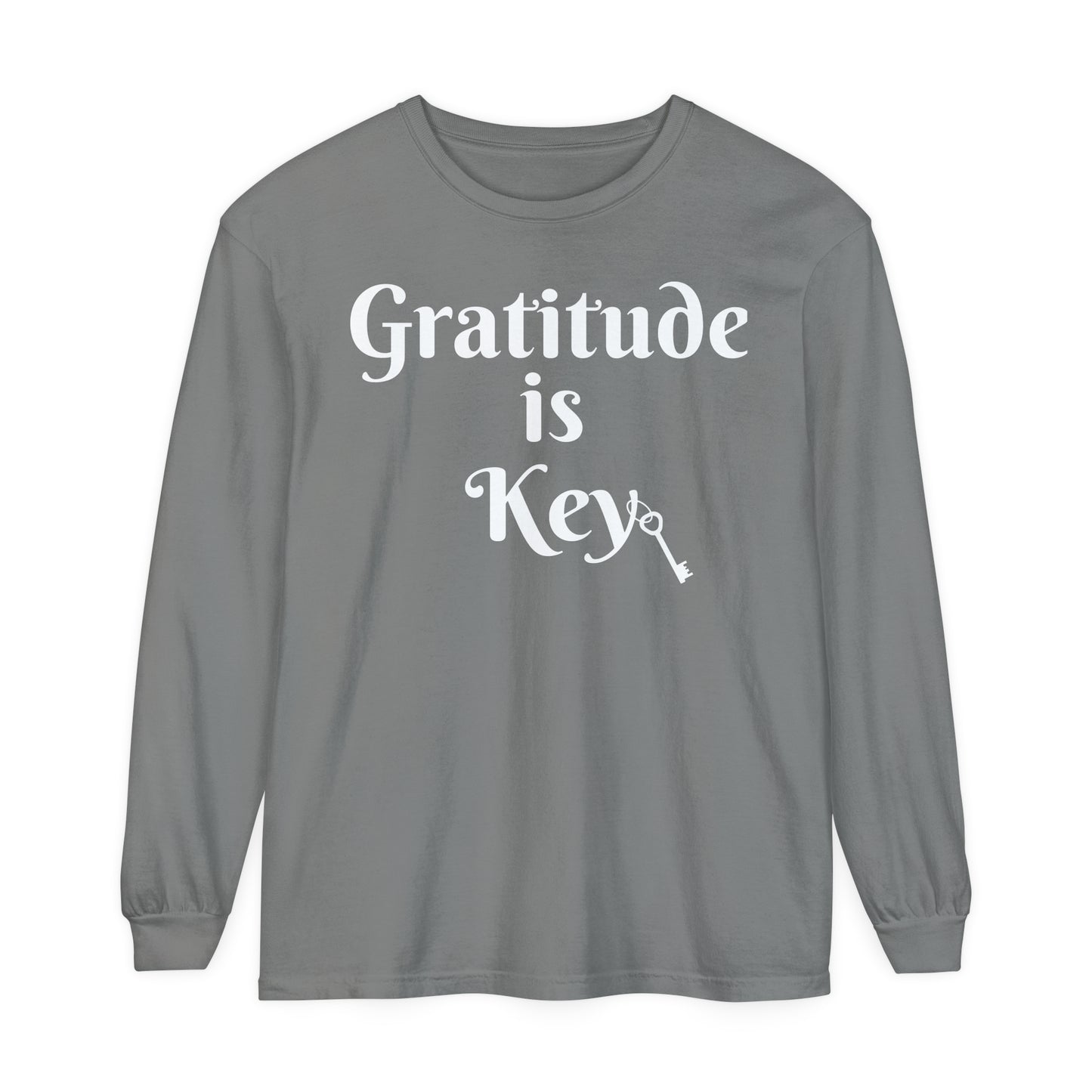 GRATITUDE IS KEY LONG SLEEVE T- SHIRT